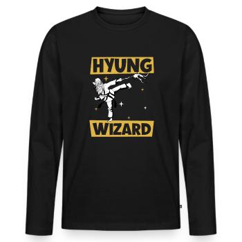 Hyung Wizard - Tang Soo Do - T-shirt manches longues Premium bio Homme - noir - Devant - Nico (187cm)