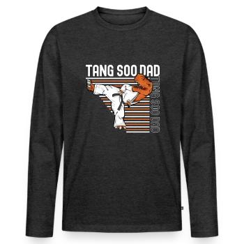 Tang aussi Papa - T-shirt manches longues Premium bio Homme - anthracite chiné - Devant - Nico (187cm)