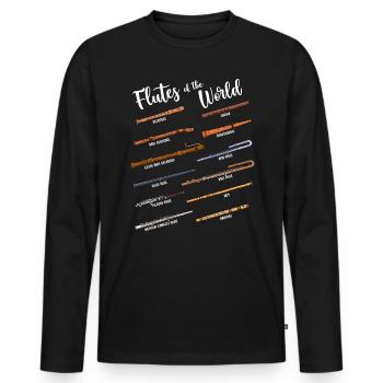 Many Flutes - Flutes of the World - Flute - Men's Premium Organic Long Sleeve Shirt - black - Front - Nico (187cm)