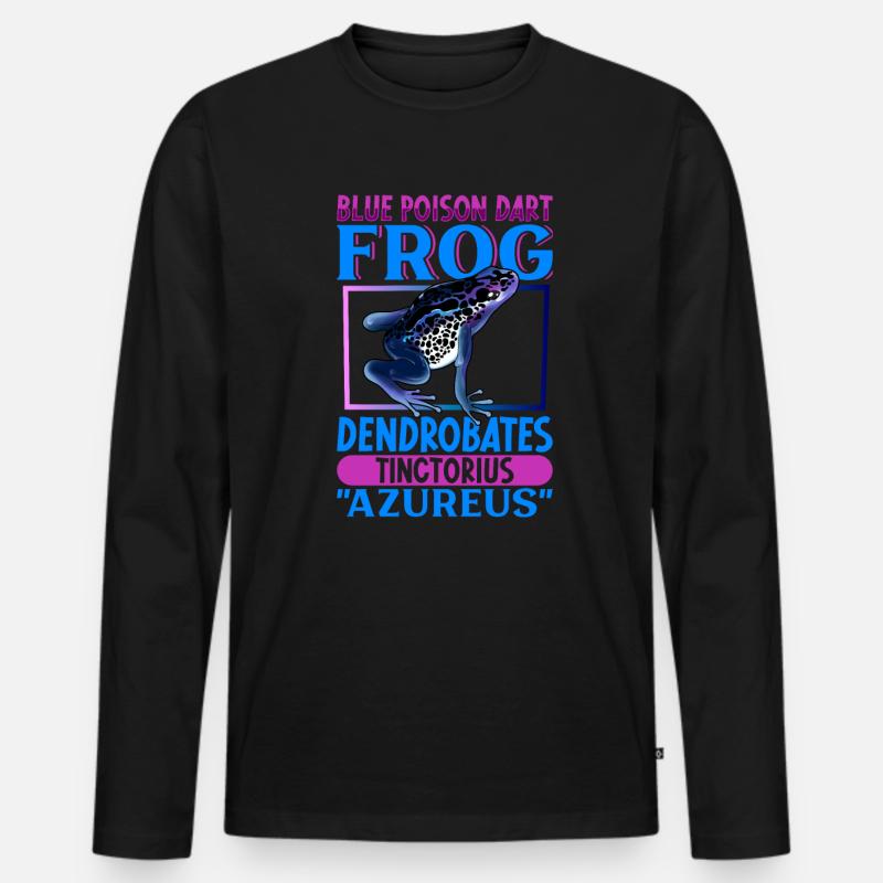 Blauer Pfeilgiftfrosch - Männer Premium Bio Langarmshirt - Schwarz