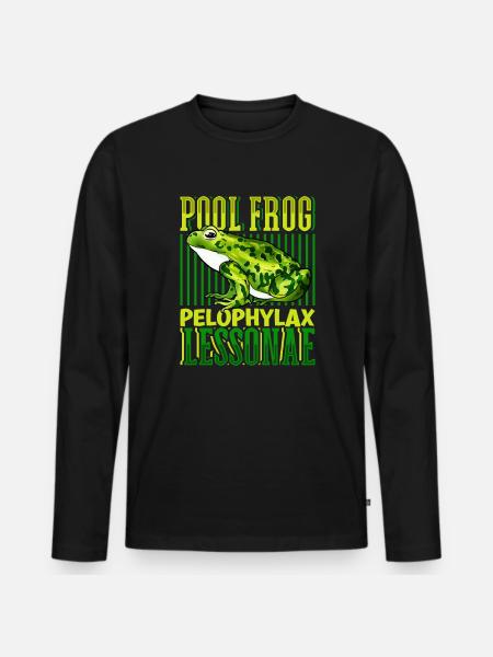 Kleiner Wasserfrosch - Männer Premium Bio Langarmshirt - Schwarz