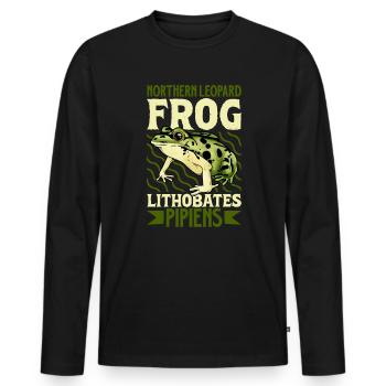 Leopardfrosch - Männer Premium Bio Langarmshirt - Schwarz - Vorne - Nico (187cm)