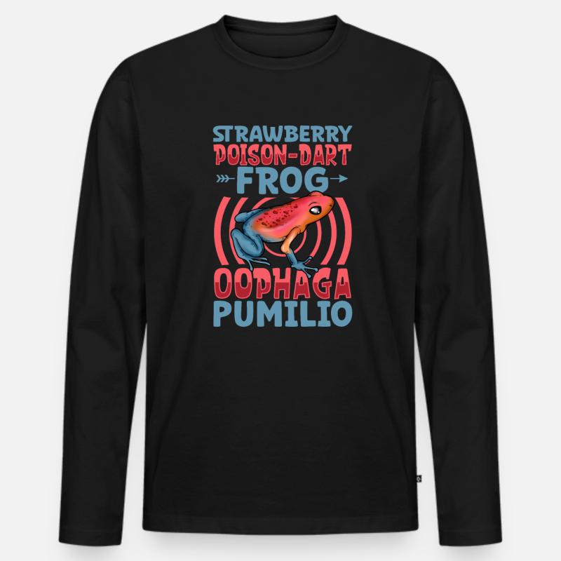 Erdbeerfröschchen - Männer Premium Bio Langarmshirt - Schwarz