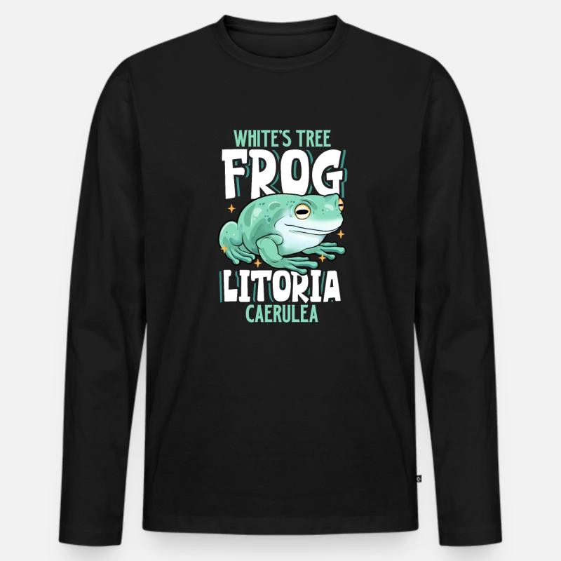 Korallenfinger-Laubfrosch - Männer Premium Bio Langarmshirt - Schwarz