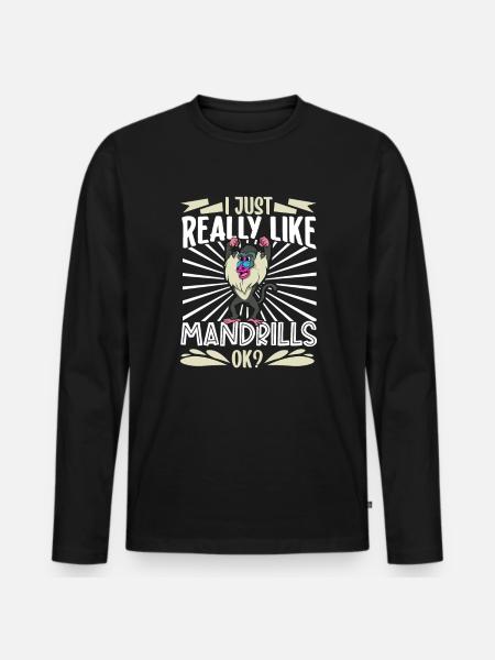 I Love Mandrills - Mandrill - Men's Premium Organic Long Sleeve Shirt - black