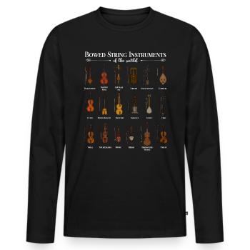 Verschiedene Streichinstrumente - Männer Premium Bio Langarmshirt - Schwarz - Vorne - Nico (187cm)