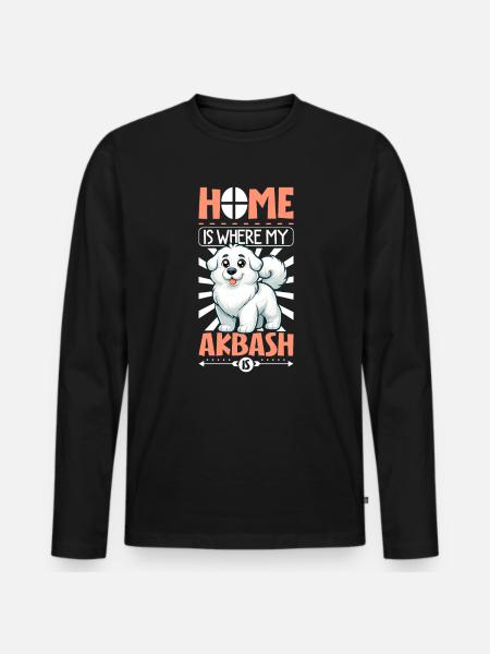 Zuhause - Akbas - Männer Premium Bio Langarmshirt - Schwarz