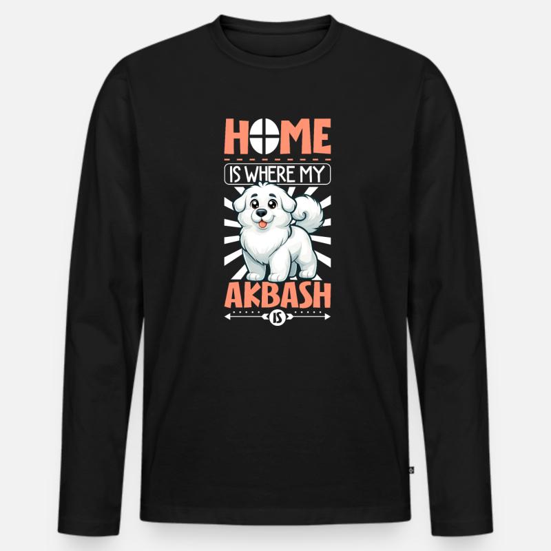 Zuhause - Akbas - Männer Premium Bio Langarmshirt - Schwarz