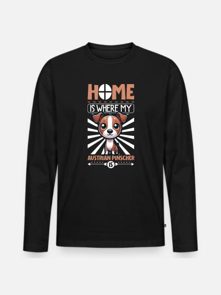 Home - Austrian Pinscher - Men's Premium Organic Long Sleeve Shirt - black