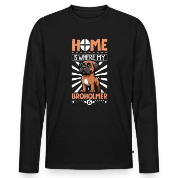 Page d’accueil - Broholmer - T-shirt manches longues Premium bio Homme - noir - Devant - Nico (187cm)