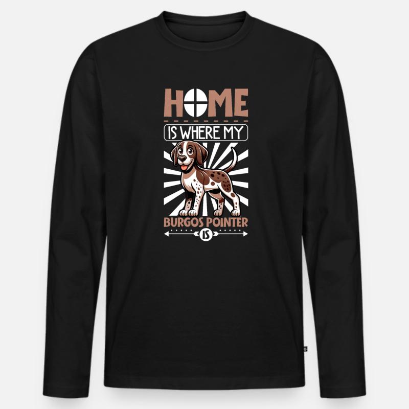 Zuhause - Perdiguero de Burgos - Männer Premium Bio Langarmshirt - Schwarz