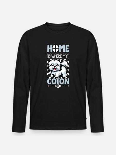Home - Coton de Tulear - Men's Premium Organic Long Sleeve Shirt - black