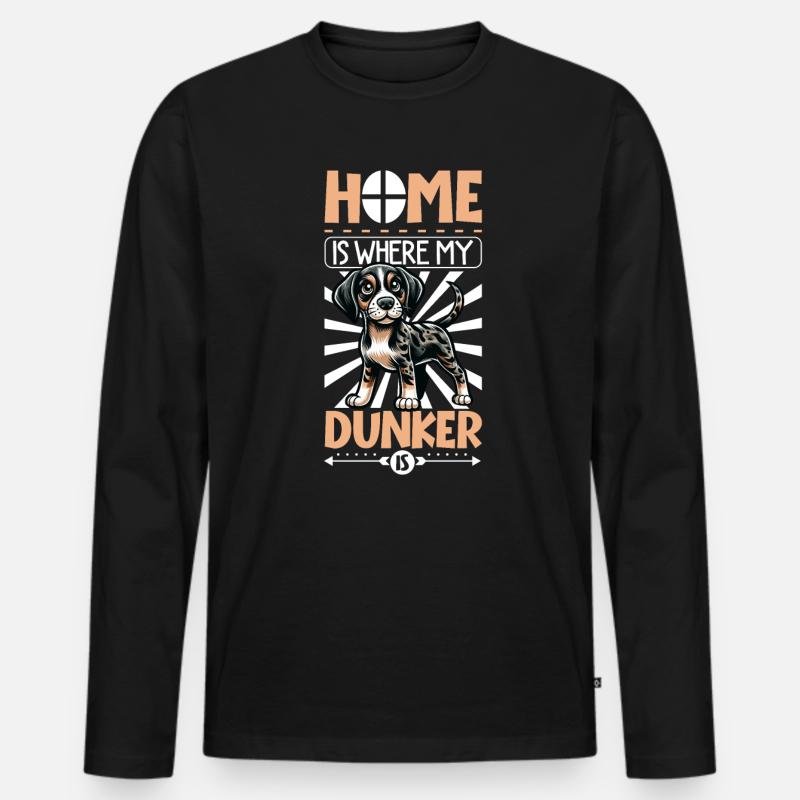 Zuhause - Dunker - Männer Premium Bio Langarmshirt - Schwarz