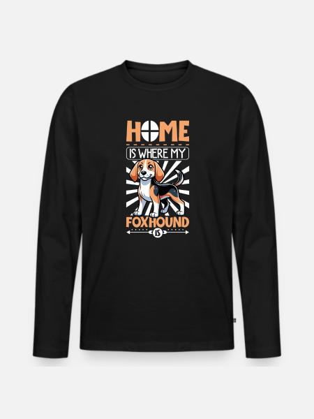 Home - English Foxhound - Men's Premium Organic Long Sleeve Shirt - black