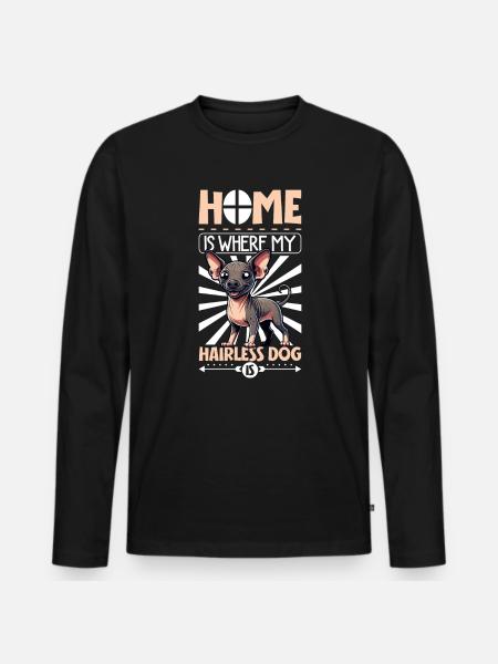 Home - Naked Dog - Men's Premium Organic Long Sleeve Shirt - black