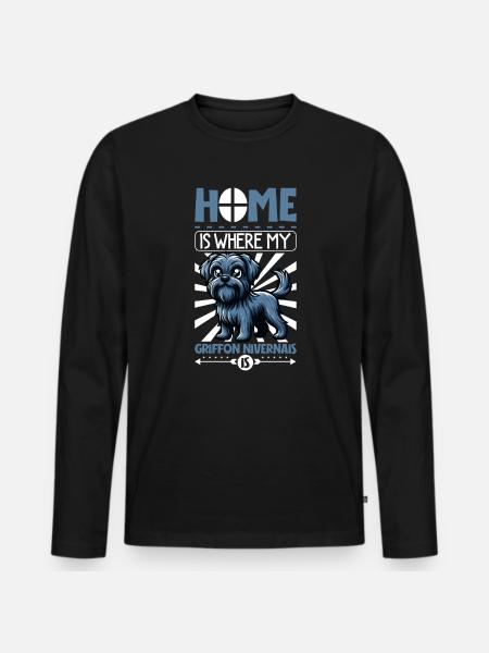 Home - Griffon Nivernais - Men's Premium Organic Long Sleeve Shirt - black