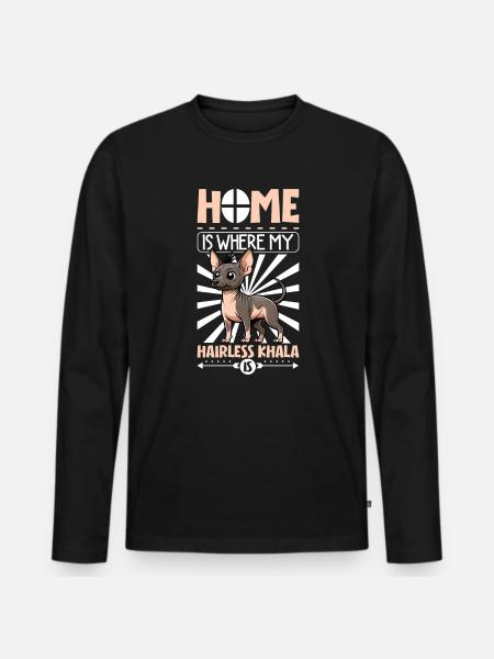 Home - Hairless Khala - Men's Premium Organic Long Sleeve Shirt - black