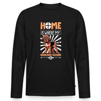 Home - Hanoverian Sweathound - Men's Premium Organic Long Sleeve Shirt - black - Front - Nico (187cm)