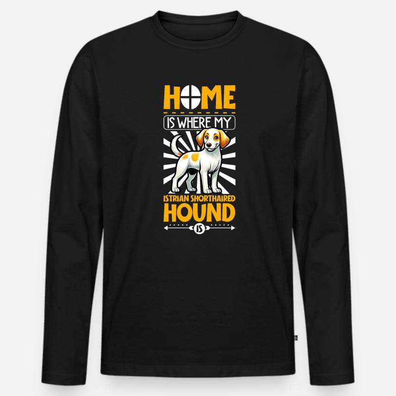 Zuhause - Kurzhaarige Istrianer Bracke - Männer Premium Bio Langarmshirt - Schwarz