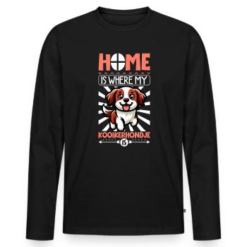 Page d’accueil - Nederlandse Kooikerhondje - T-shirt manches longues Premium bio Homme - noir - Devant - Nico (187cm)