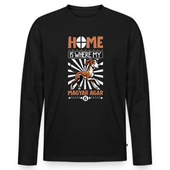 Page d’accueil - Magyar Agár - T-shirt manches longues Premium bio Homme - noir - Devant - Nico (187cm)