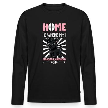 Zuhause - Ca de bestiar - Männer Premium Bio Langarmshirt - Schwarz - Vorne - Nico (187cm)