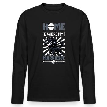 Page d’accueil - Markiesje - T-shirt manches longues Premium bio Homme - noir - Devant - Nico (187cm)