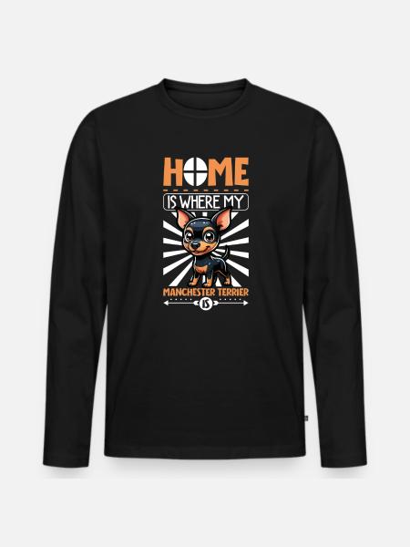 Home - Manchester Terrier - Men's Premium Organic Long Sleeve Shirt - black