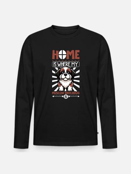 Home - Moscow Guard Dog - Men's Premium Organic Long Sleeve Shirt - black