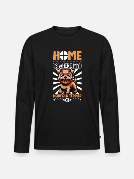 Home - Norfolk Terrier - Men's Premium Organic Long Sleeve Shirt - black