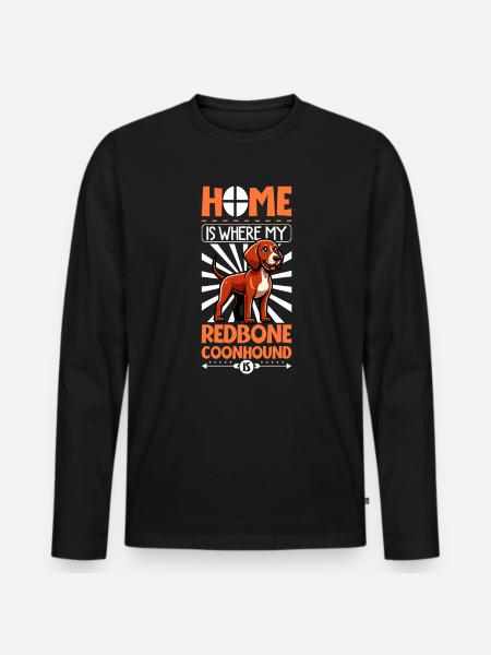 Home - Redbone Coonhound - Men's Premium Organic Long Sleeve Shirt - black