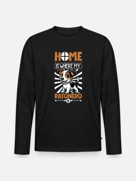 Home - Ratonero Bodeguero Andaluz - Men's Premium Organic Long Sleeve Shirt - black