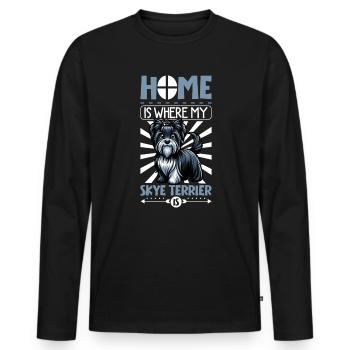 Zuhause - Skye Terrier - Männer Premium Bio Langarmshirt - Schwarz - Vorne - Nico (187cm)