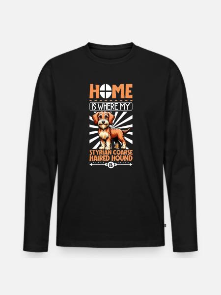 Home - Styrian Wire-haired Hound - Men's Premium Organic Long Sleeve Shirt - black