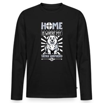 Page d’accueil - Polski Owczarek Podhalanski - T-shirt manches longues Premium bio Homme - noir - Devant - Nico (187cm)