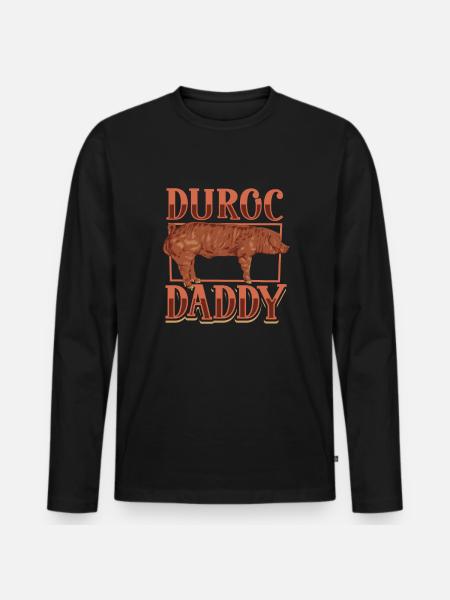 Duroc Papa Cochon - T-shirt manches longues Premium bio Homme - noir
