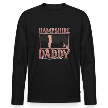 Hampshire Pig Dad - Men's Premium Organic Long Sleeve Shirt - black - Front - Nico (187cm)