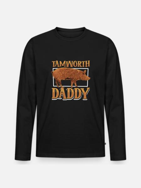 Tamworth Pig Dad - Men's Premium Organic Long Sleeve Shirt - black