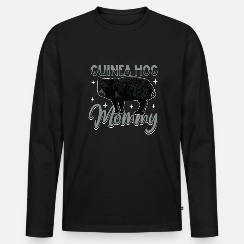 Guinea Hog Mama - Männer Premium Bio Langarmshirt - Schwarz