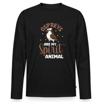 Favorite animal - Osprey - Men's Premium Organic Long Sleeve Shirt - black - Front - Nico (187cm)