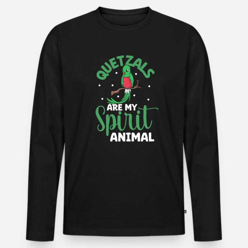 Lieblingstier - Quetzal - Männer Premium Bio Langarmshirt - Schwarz
