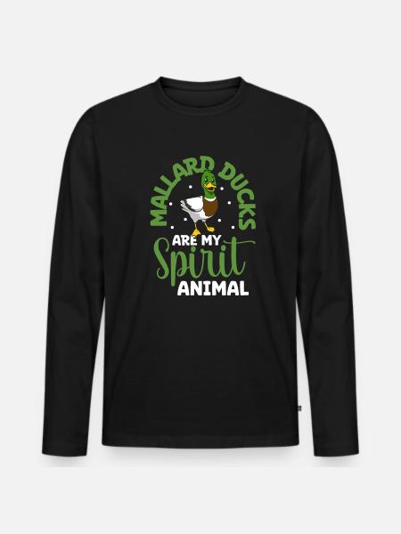 Favourite animal - Mallard - Men's Premium Organic Long Sleeve Shirt - black