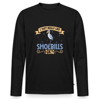 J’adore mon bec-en-sabot - T-shirt manches longues Premium bio Homme - noir - Devant - Nico (187cm)