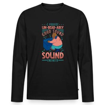 Powerful sound - sound engineer - Men's Premium Organic Long Sleeve Shirt - black - Front - Nico (187cm)
