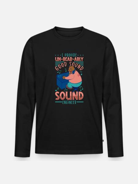 Powerful sound - sound engineer - Men's Premium Organic Long Sleeve Shirt - black