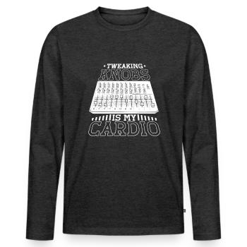 Turning knobs is my sport - sound engineer - Men's Premium Organic Long Sleeve Shirt - heather anthracite - Front - Nico (187cm)