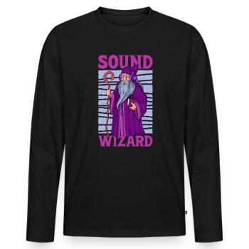 Sound Wizard - Sound Engineer - Men's Premium Organic Long Sleeve Shirt - black - Front - Nico (187cm)