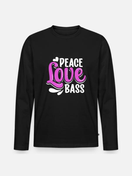 Peace Love Bass - Sound Engineer - Men's Premium Organic Long Sleeve Shirt - black