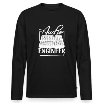 Ingénieur du son - Ingénieur du son - T-shirt manches longues Premium bio Homme - noir - Devant - Nico (187cm)