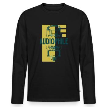 Audiophile - Vacuum Tube - Men's Premium Organic Long Sleeve Shirt - black - Front - Nico (187cm)